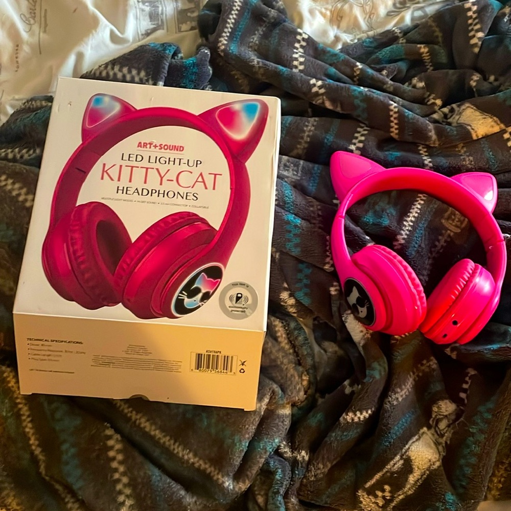 Hot Pink Cat Headphones